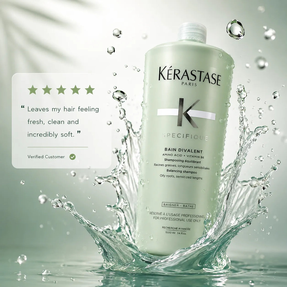 Kérastase Specifique Bain Divalent Balancing Shampoo for Oily Roots, 1000 ml